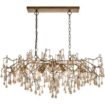 Champagne Luster Rimini Merano Aged Gold Pendant Light
