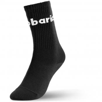 Barebarics : Chaussettes Crew Noires avec Grand Logo – Version Barefoot