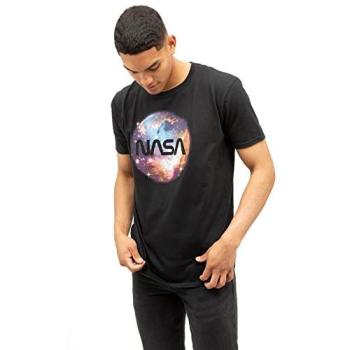 Space Odyssey Men’s 2XL NASA Galaxy T‑Shirt – Black