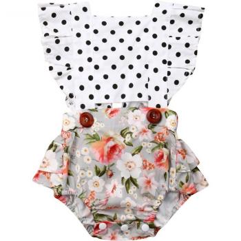 Bodysuit de Primavera para Niños y Niñas, Cuello Cuadrado, Floral