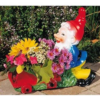 Westfalia Gartenfigur Zwerg mit Kipplore 42 x 37 cm schlagfest
