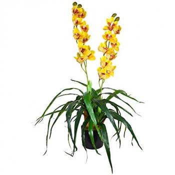 Orchideen Kunstpflanze Gelb 90 cm