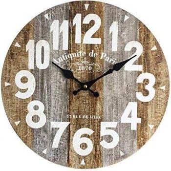 Horloge Murale Rebecca – Design Vintage Rustique Bois 34×34×4