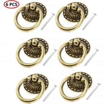 6 Antique Style Drawer Handles in Bronze