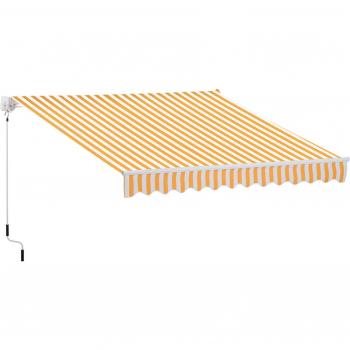 Tenda Da Sole Outsunny Parete 3x2.5m Arancione e Bianco Impermeabile
