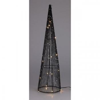 Beleuchtete Pyramide 50 cm Schwarz