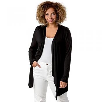 Cardigan Jersey Noir Roman Courbe