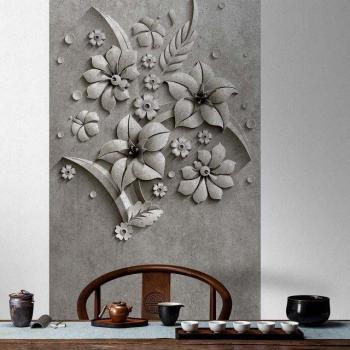 Panorama béton tendance avec motif floral