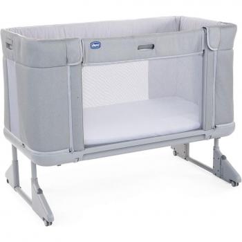 Chicco Next2Me Forever Cuna de Colecho con Colchón y Kit de Arneses, Color Cool Grey