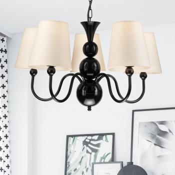 Lamkur 5-Lamp Black and White Chandelier