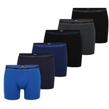 JBS Herren Bambus Long Shorts 6er Pack Blau/Grau Medium