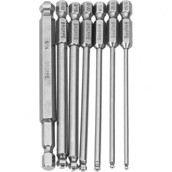 Broppe 7-Piece SAE Ball Bit Set 1/4 Inch Hex Shank