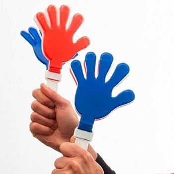 Manos repiqueantes Francia, tamaño 13 x 27 x 2 cm, perfectas para animar al equipo