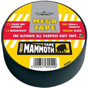Mammoth All Purpose Duct Tape Black 50mm 50m