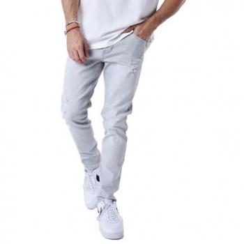 Project X Paris Herren‑Jeans: Grau, Röhrenstich, zerrissene Details, Größe 29