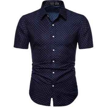 Camisa de Cuello Volteado con Estampado Hawaiano