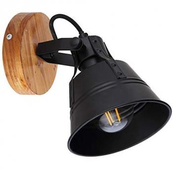 Lampe Murale Moderne en Métal et Bois H 18 cm