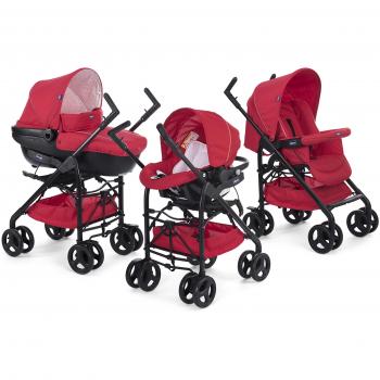 Chicco Sprint Black Trio-Kinderwagen – Rote Leidenschaft, wandelbar