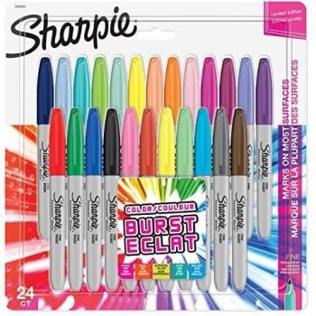 Set 24 Marqueurs Permanents Sharpie Point Fine – Palette Originale