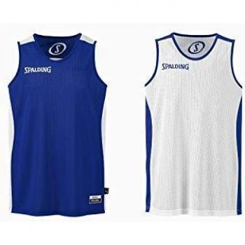 Spalding Herren Basics T-Shirt „Reversible“ – Blau Royal/Weiß, XS