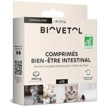 Biovetol Comprimés Bio pour le Bien-être Intestinal des Chats