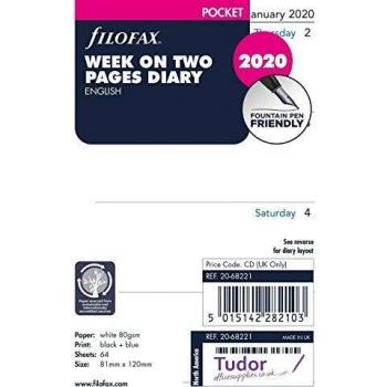 Filofax Pocket Week to View 2020 Insert