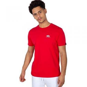 Alpha Industries Herren Shirt – Backprint T, Rot, XXL