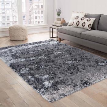 Plush Silver Shag Area Rug