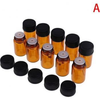 10Pcs/set 2ML Mini Amber Glass Bottles for Essential Oils