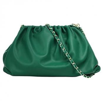 Cluty Umhängetasche, Damen, echt Leder, grün, Made in Italy