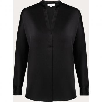 Blusa de seda negra