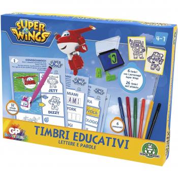 Set di timbri educativi per bambini a tema Super Wings di Giochi Preziosi