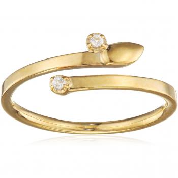 Caï Damen-Ring 925er Silber gelb vergoldet mit Topas weiß Gr. 50