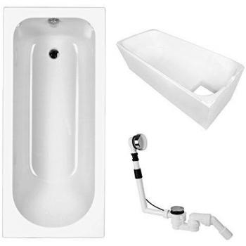 AquaSu Badewanne mit Wannenträger & Ablaufgarnitur 170x75 cm