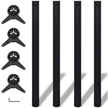 VidaXL Adjustable Table Legs Brushed Nickel