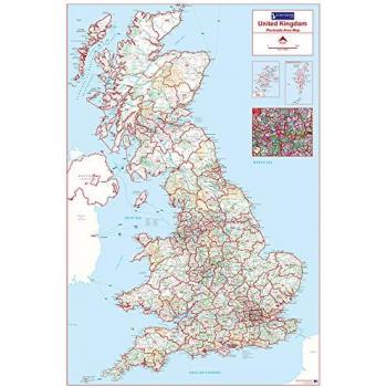 UK Postcode Area Colour Map – Matte Paper Edition