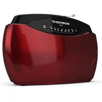 Radio portátil Thomson RT223 analógica negra y roja
