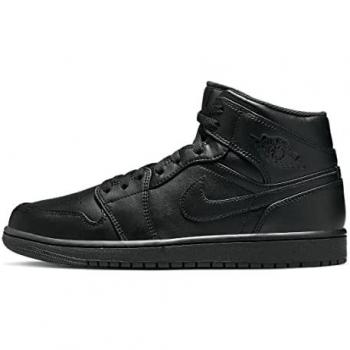 Nike Air Jordan 1 Mid nera, Sneaker Basket, Taglia 44,5