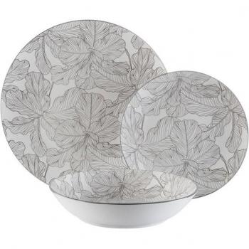 Versa Palmera Gris 18P – Vajilla de Porcelana