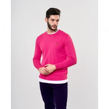Jersey de hombre en color coral con cuello caja Spagnolo