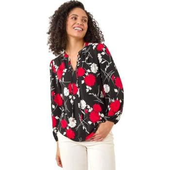 Roman Floral Pattern Stretch Top – Women's 10