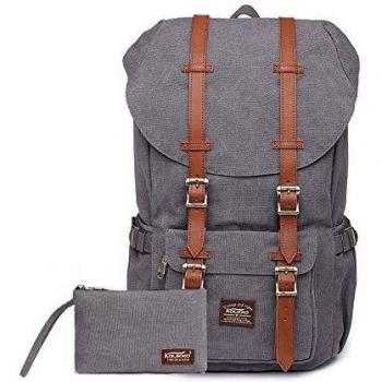KAUKKO Sac à Dos Casual 15 pour Ordinateur Portable 22 Litres Gris