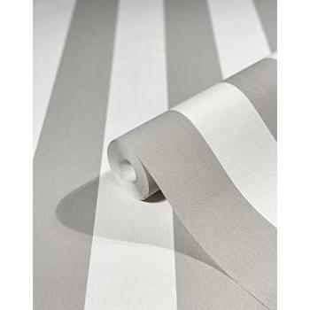 Papier Peint Topchic Stripes Gris/Blanc