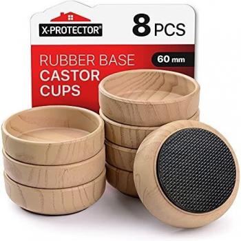 Rubber Base Castor Cups X-Protector – Furniture Castors with Non-Slip 8 PCS