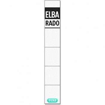 Rugetiket Elba Rado 24x159mm wit