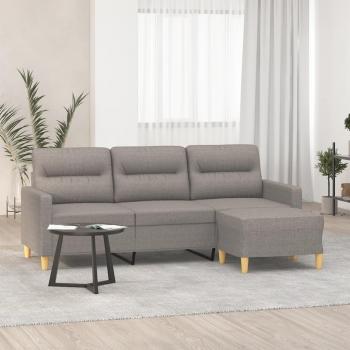 Divano 3 Posti Prolenta Luxury con Poggiapiedi – Design Tortora