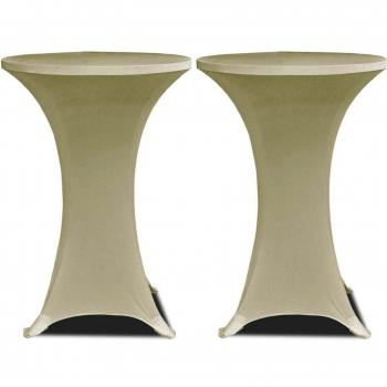 VidaXL Round Table Cover Ø80 Cream Stretch 2 pcs