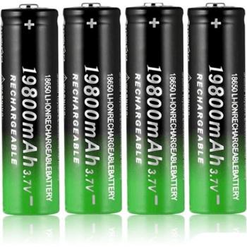 18650 3.7V Rechargeable Li-ion Battery 19800mAh with USB Charger