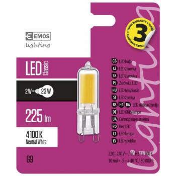 LED žárovka JC A++ 2W G9 225lm