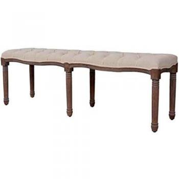 Banquette en Bois Massif 150x40x48 cm Blanc Crème